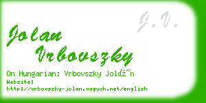 jolan vrbovszky business card